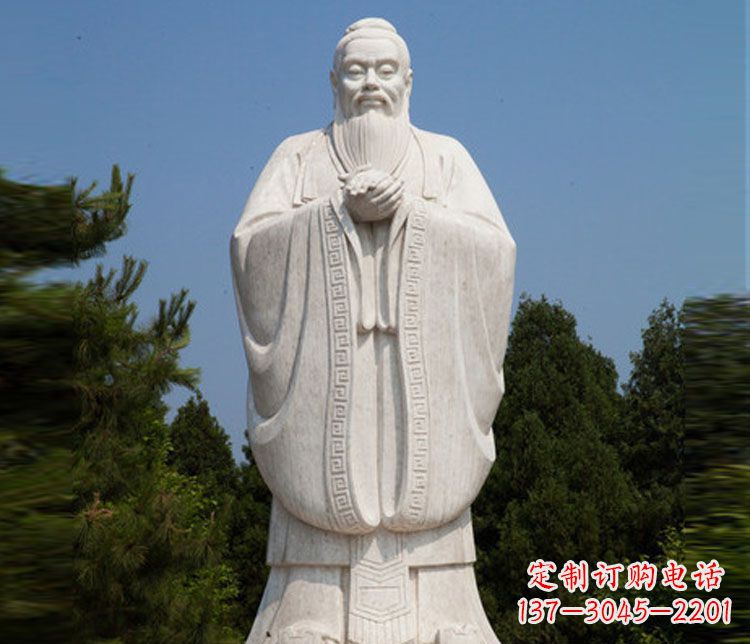 汉白玉孔子校园古代名人石雕