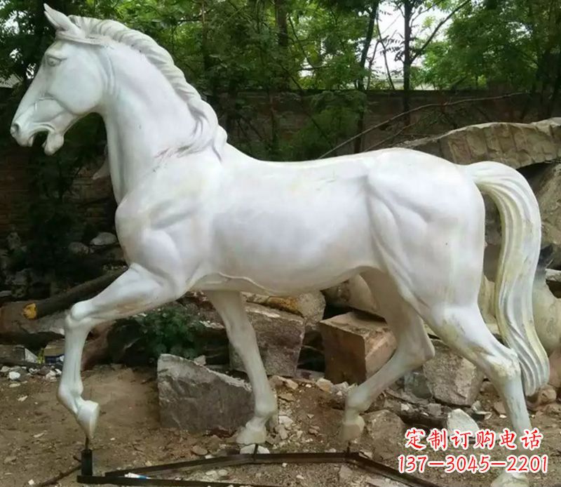 汉白玉马动物石雕