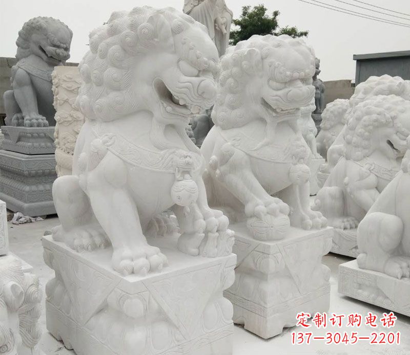 汉白玉雕塑 - 汉白玉/门口/看门/北京/狮子/石雕 汉白玉雕塑 - 汉白玉/门口/看门/北京/狮子/石雕