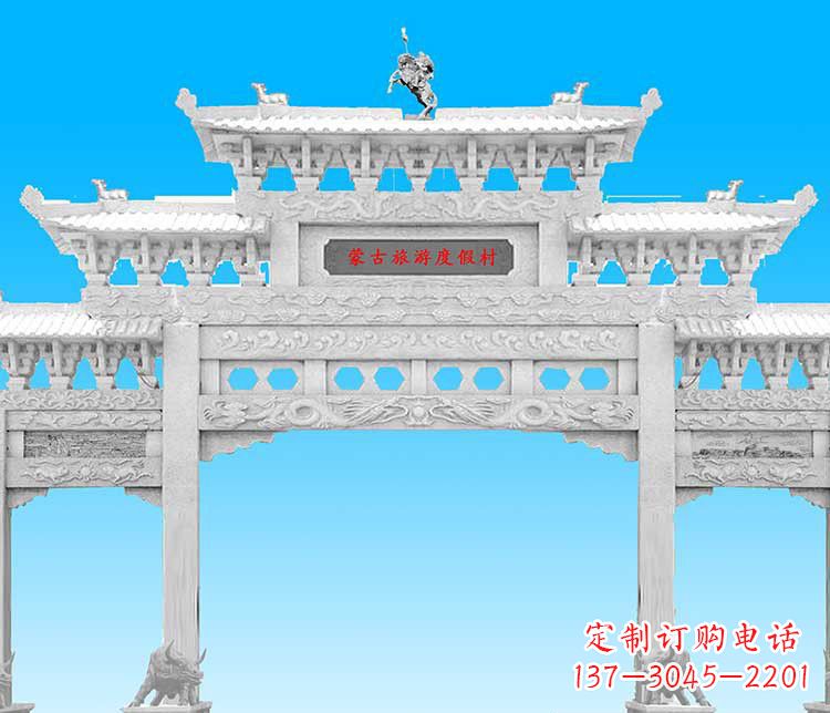 汉白玉牌楼雕塑