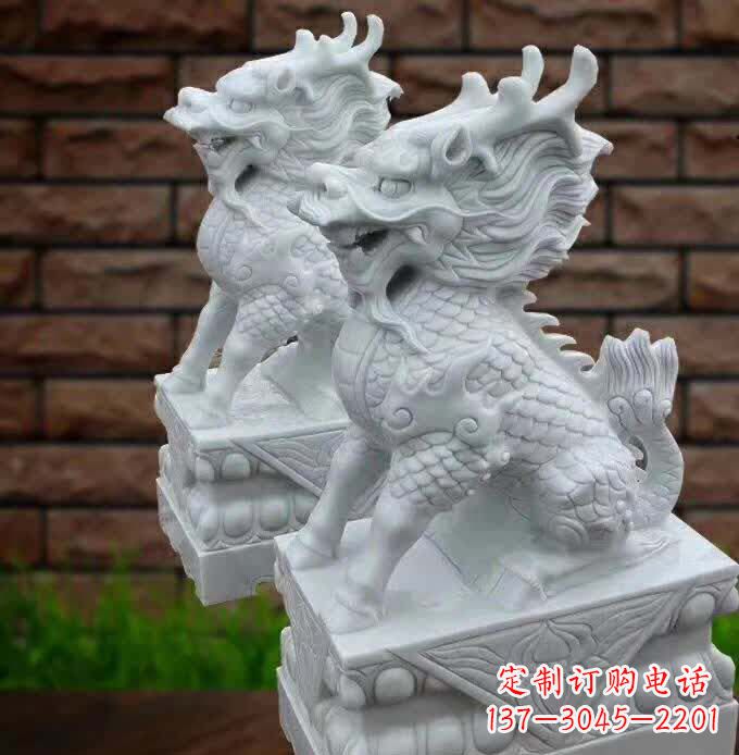 汉白玉麒麟雕塑1