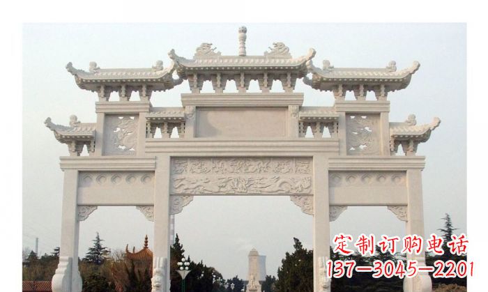 三门雕塑 - 汉白玉/三门/石雕/牌坊 三门雕塑 - 汉白玉/三门/石雕/牌坊