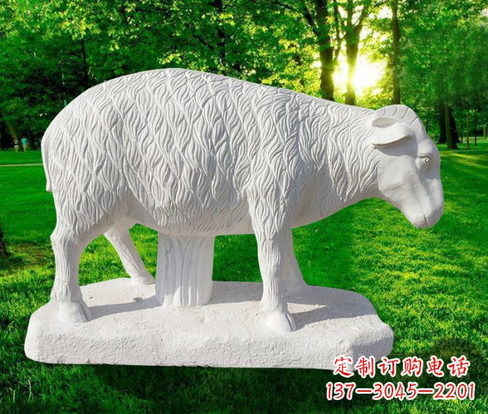 汉白玉山羊公园动物石雕 (3) 汉白玉山羊公园动物石雕 (3)