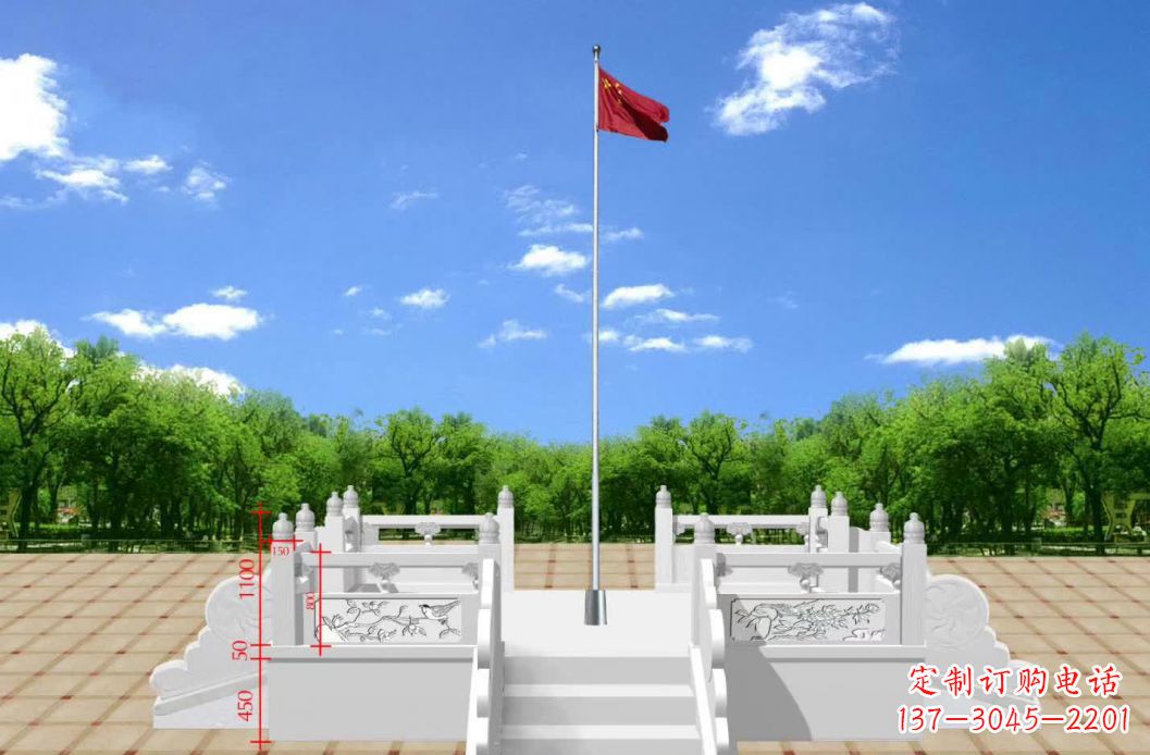 汉白玉升旗台雕塑12