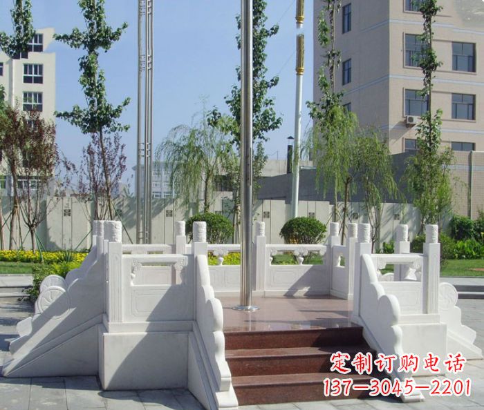 汉白玉升旗台校园石雕 (2)