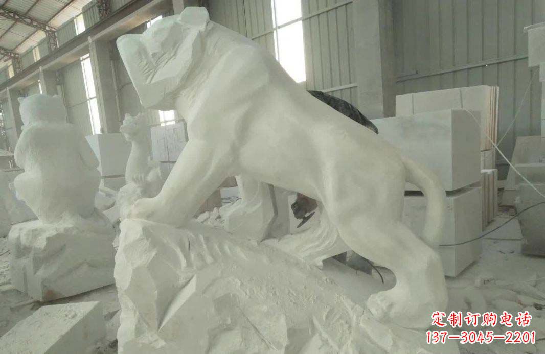 汉白玉生肖虎雕塑 汉白玉生肖虎雕塑
