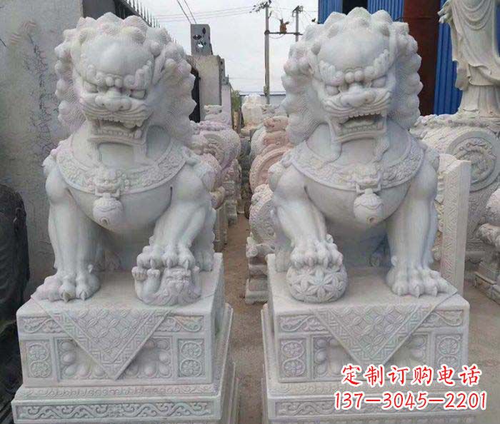 汉白玉狮子招财动物石雕