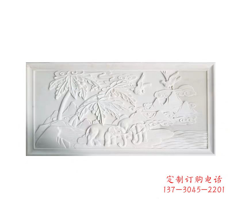 汉白玉石雕景观墙