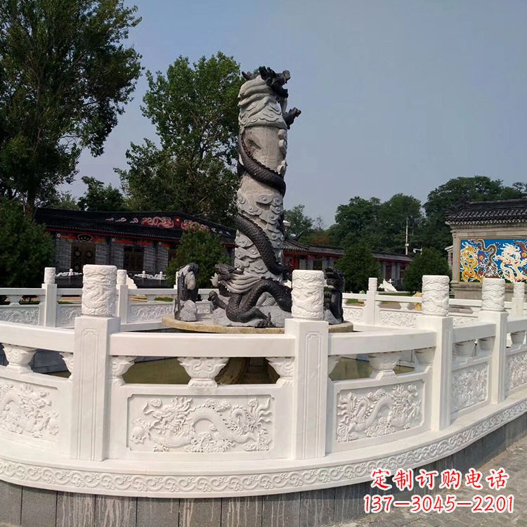 汉白玉石雕栏板护栏