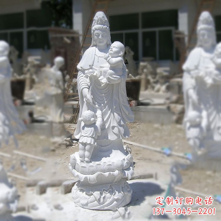 汉白玉送子观音雕塑