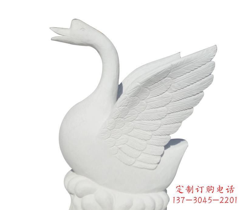 天鹅雕塑 - 汉白玉/天鹅 天鹅雕塑 - 汉白玉/天鹅