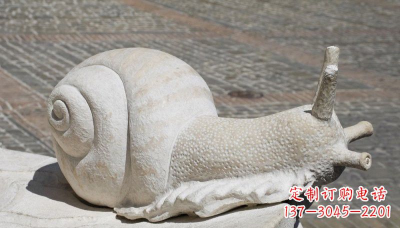 汉白玉蜗牛动物石雕