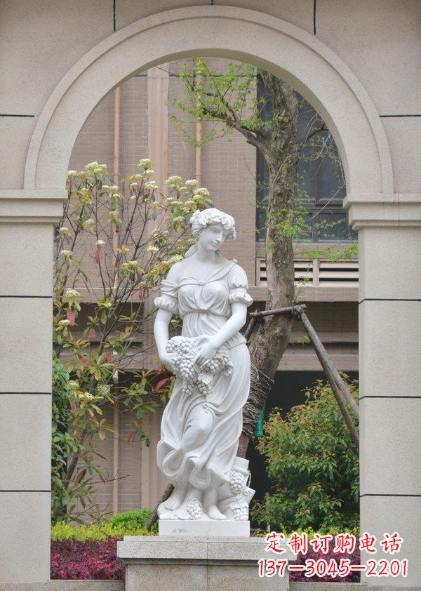 汉白玉西方美女雕塑