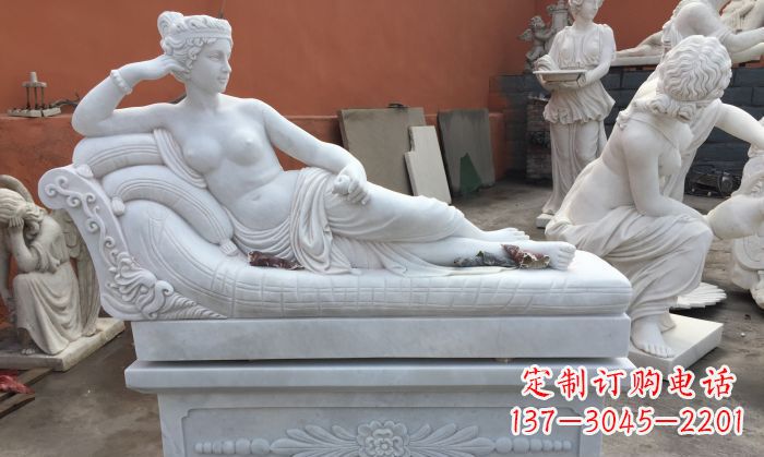 汉白玉西方女人公园人物石雕