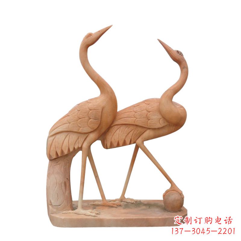 汉白玉仙鹤雕塑