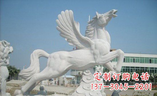 汉白玉祥云飞马石雕