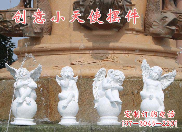 汉白玉小天使石柱小区景观石雕
