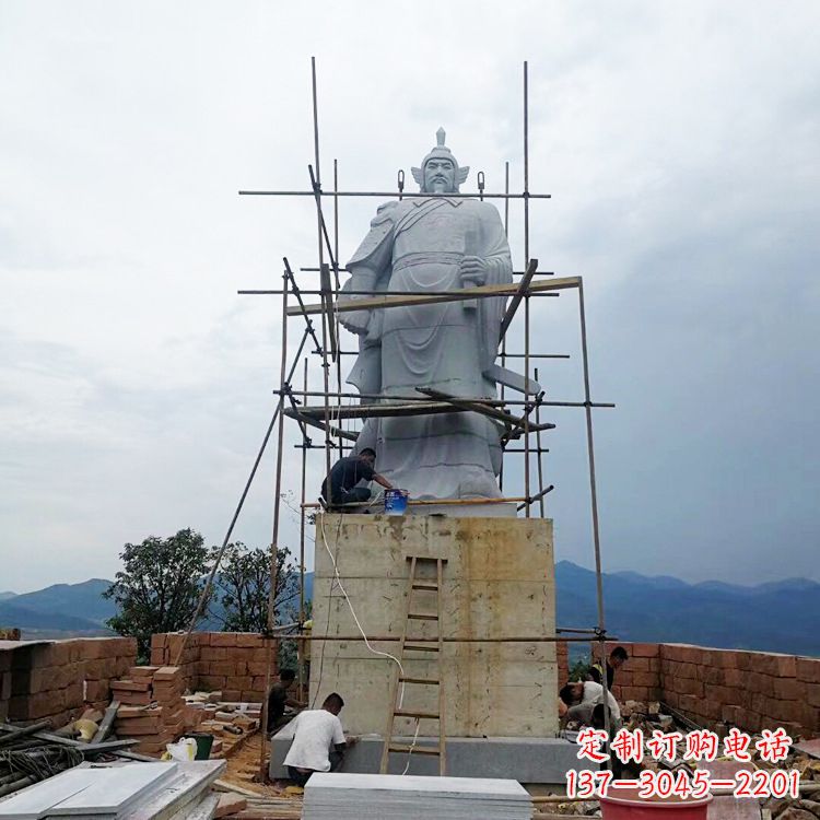 汉白玉岳飞雕像