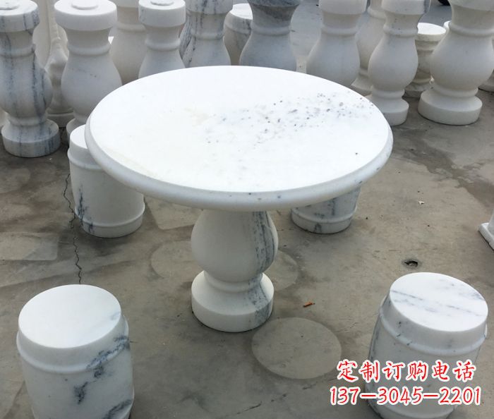 汉白玉圆形桌凳公园石雕 (2) 汉白玉圆形桌凳公园石雕 (2)