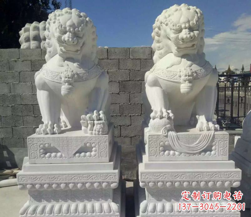 镇宅雕塑 - 汉白玉/镇宅/狮子/石雕 镇宅雕塑 - 汉白玉/镇宅/狮子/石雕