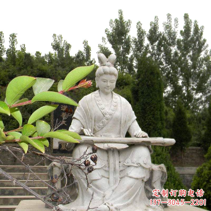 蔡文姬雕塑 - 汉末/才女/蔡文姬/弹琴/景区/园林/历史名人/雕像 蔡文姬雕塑 - 汉末/才女/蔡文姬/弹琴/景区/园林/历史名人/雕像