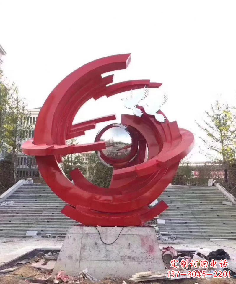 体现和平美感的不锈钢和平鸽雕塑 体现和平美感的不锈钢和平鸽雕塑