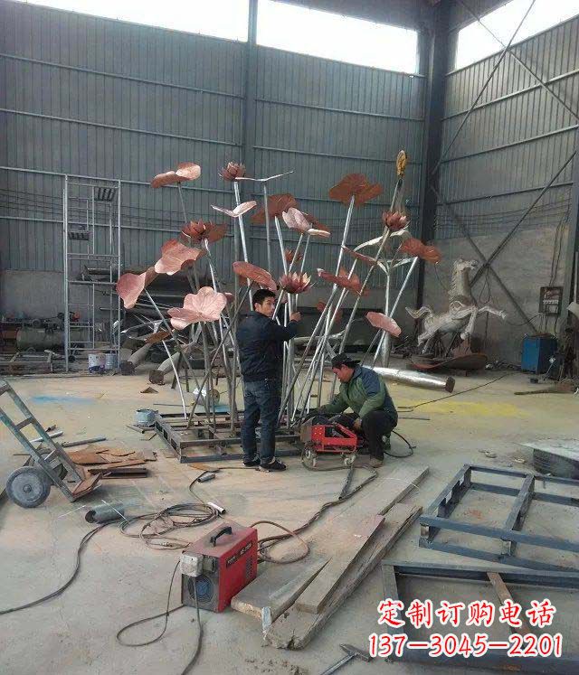 荷花荷叶广场景观铜雕