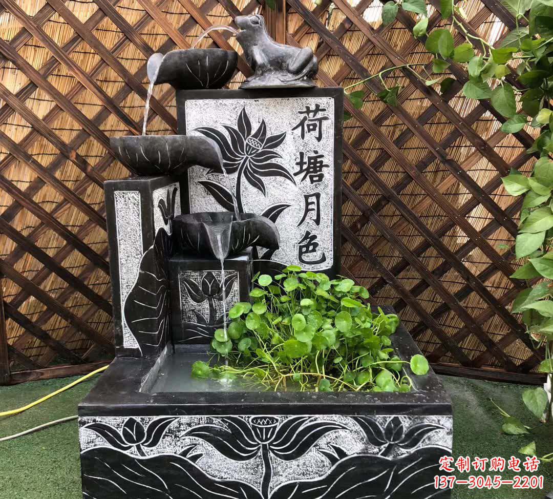 荷塘月色景观石雕喷水池