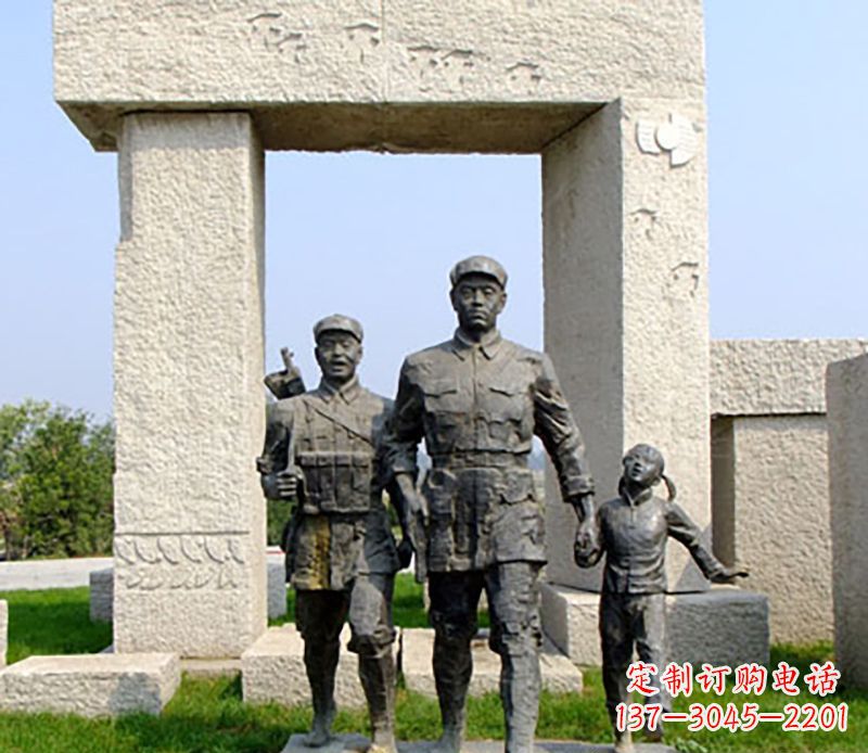 红军公园人物铜雕