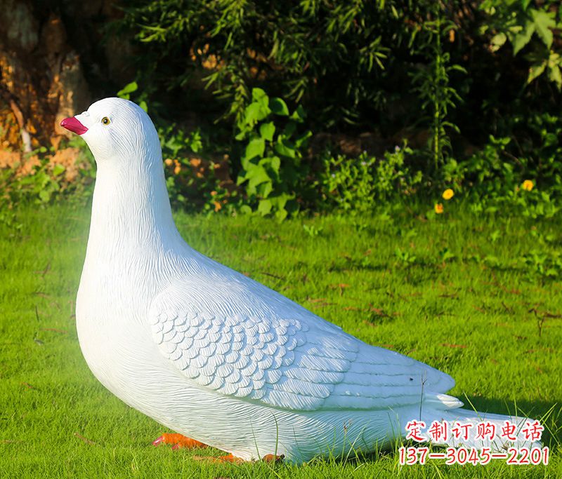 红旗和平鸽雕塑图片大全