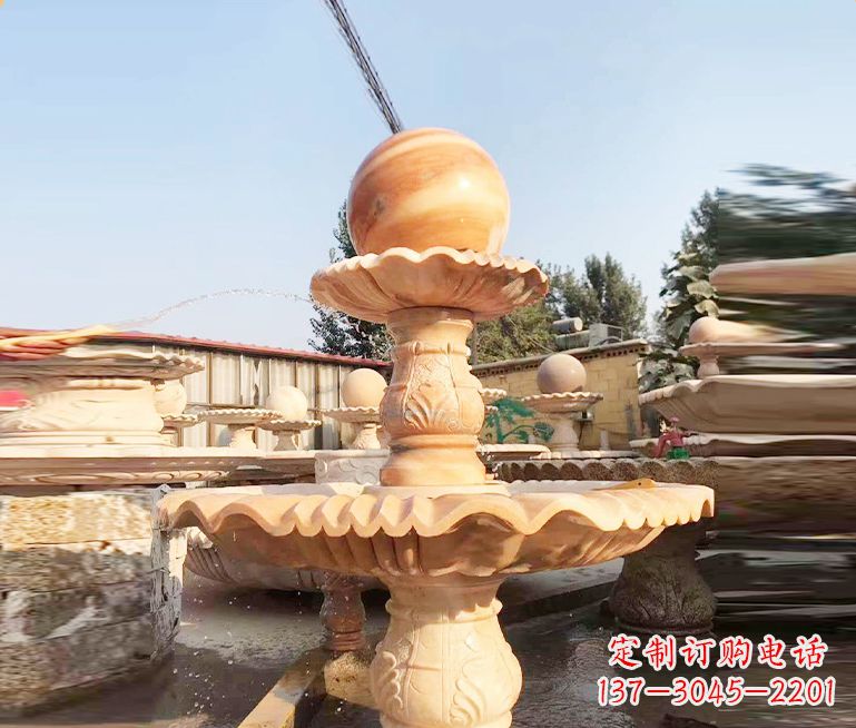 湖北石雕风水球喷泉