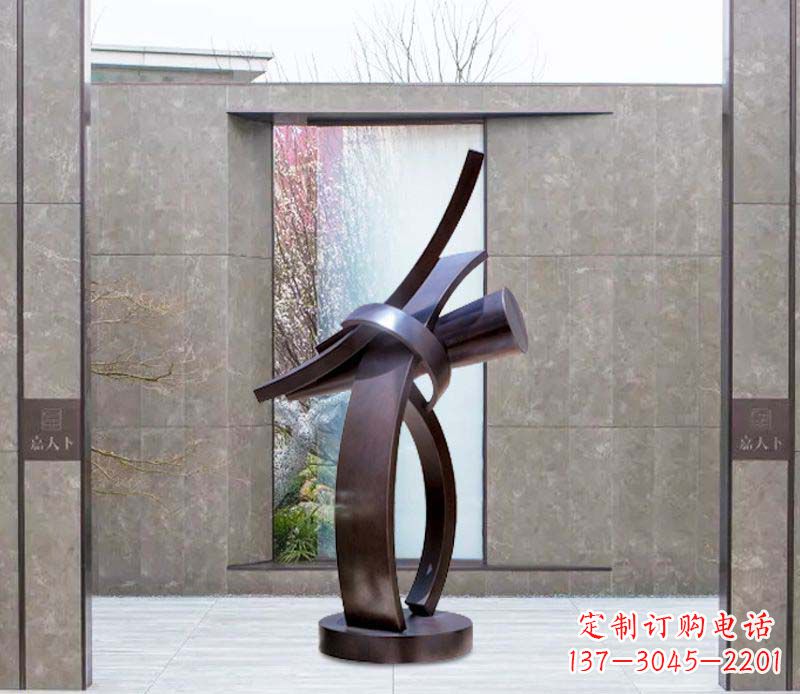 户外不锈钢几何抽象雕塑