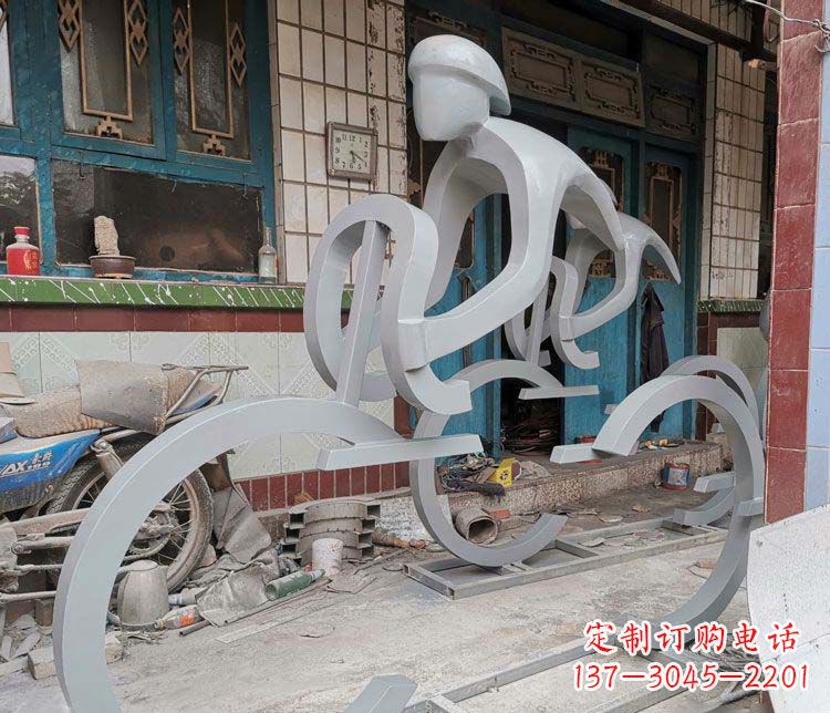 户外/不锈钢/自行车/人物-户外不锈钢骑自行车人物雕塑 户外/不锈钢/自行车/人物-户外不锈钢骑自行车人物雕塑