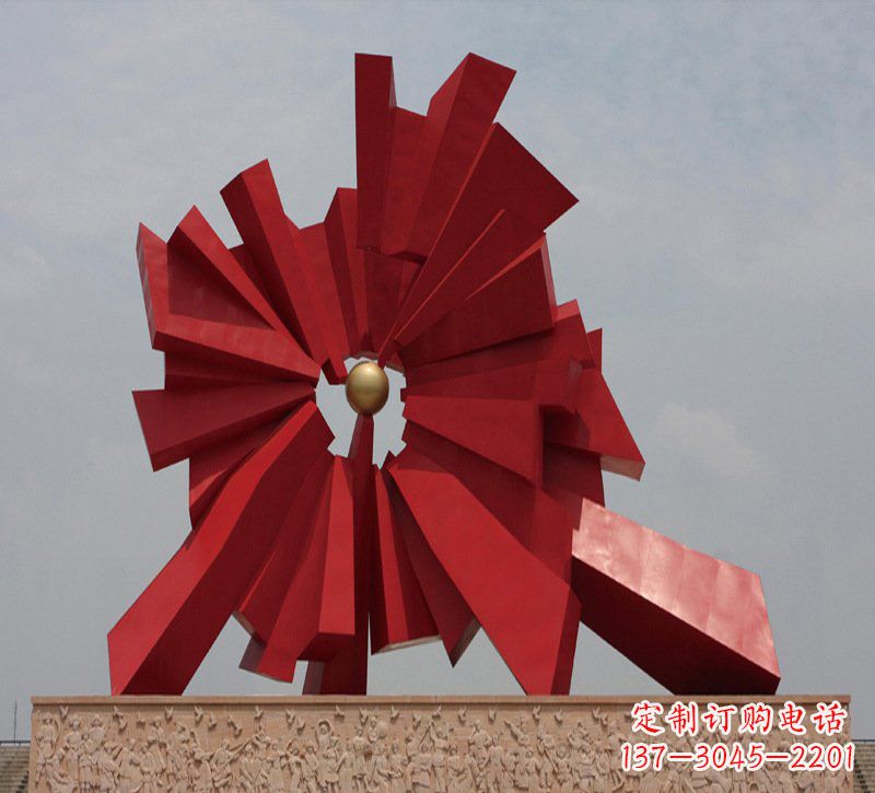 户外大型不锈钢标志性建筑雕塑