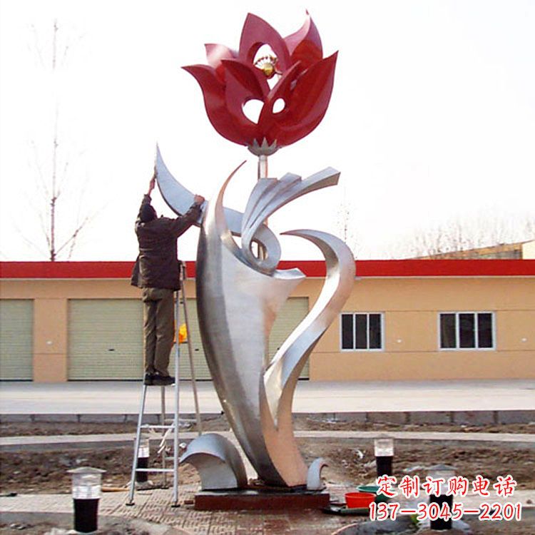 高端定制玫瑰花不锈钢大型雕塑 高端定制玫瑰花不锈钢大型雕塑