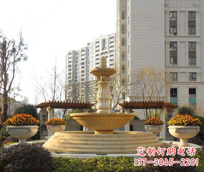 户外多层喷泉石雕 (2)