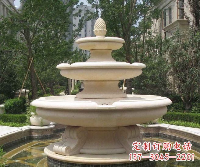 户外多层喷泉石雕 (3)