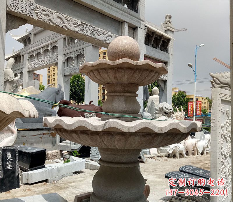 户外多层喷泉石雕 (4)