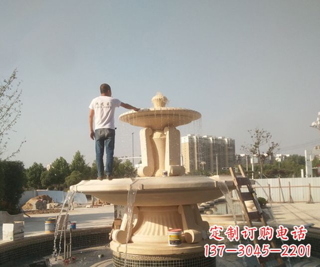 户外多层喷泉石雕_1