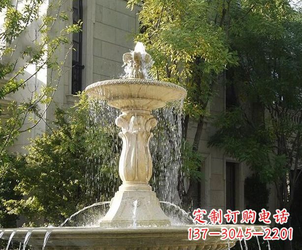 户外石雕多层喷泉