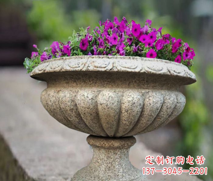 花岗岩花盆小区石雕 (2)