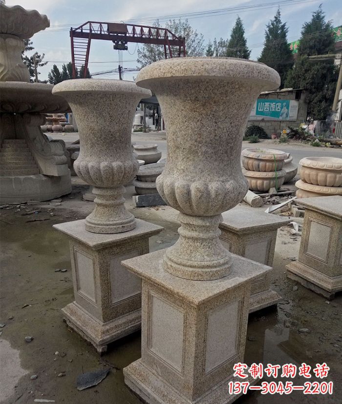 花岗岩欧式花钵小区石雕花盆