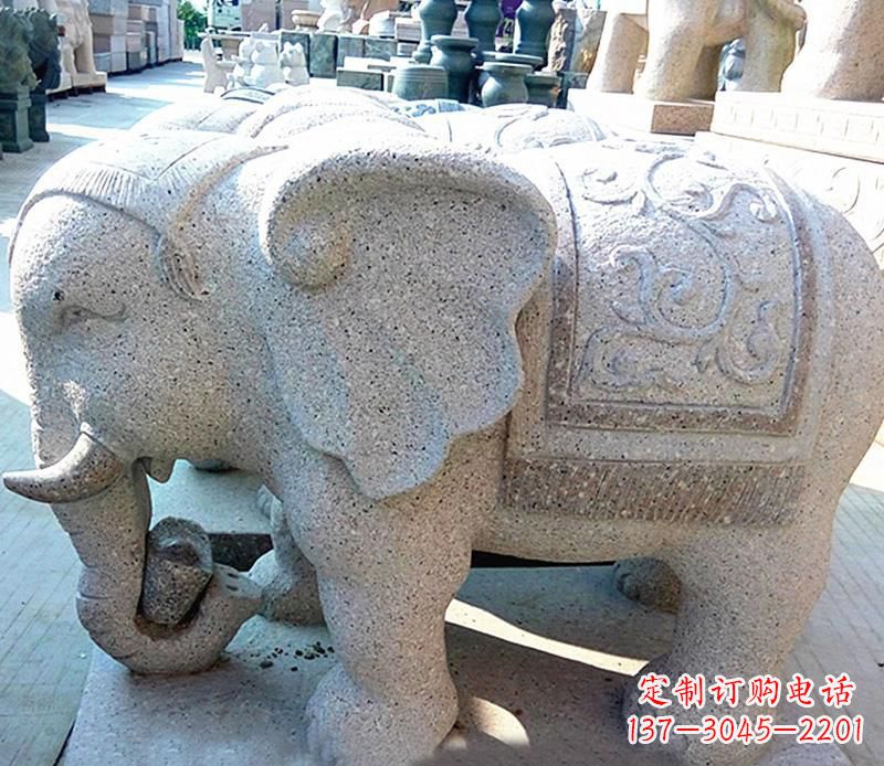 花岗岩元宝大象石雕