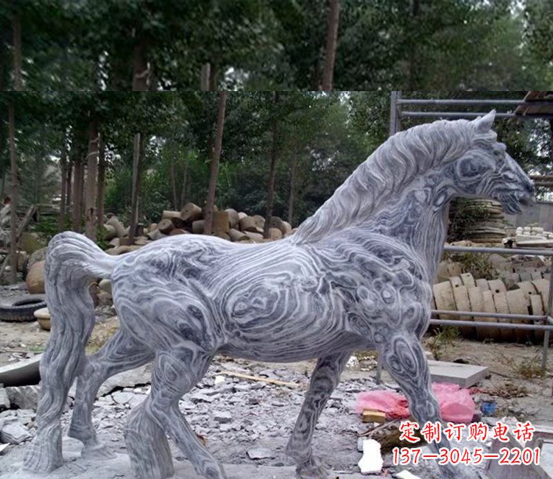 花纹马石雕