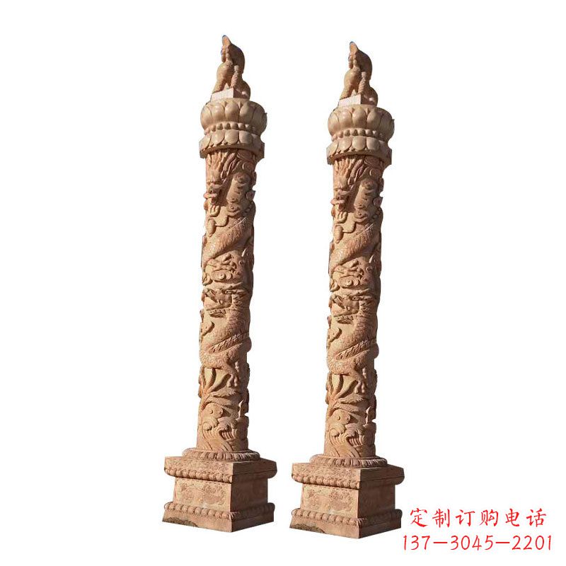 华表盘龙柱石雕