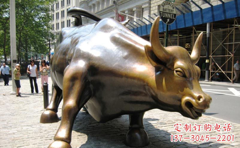 华尔街牛铜雕