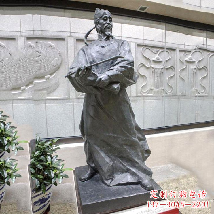 画圣吴道子中国古代(唐朝)著名画家铸铜雕塑