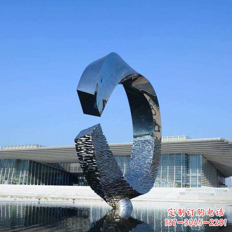 环形不锈钢水景景观雕塑