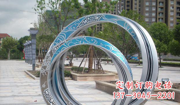 环形不锈钢圆环雕塑