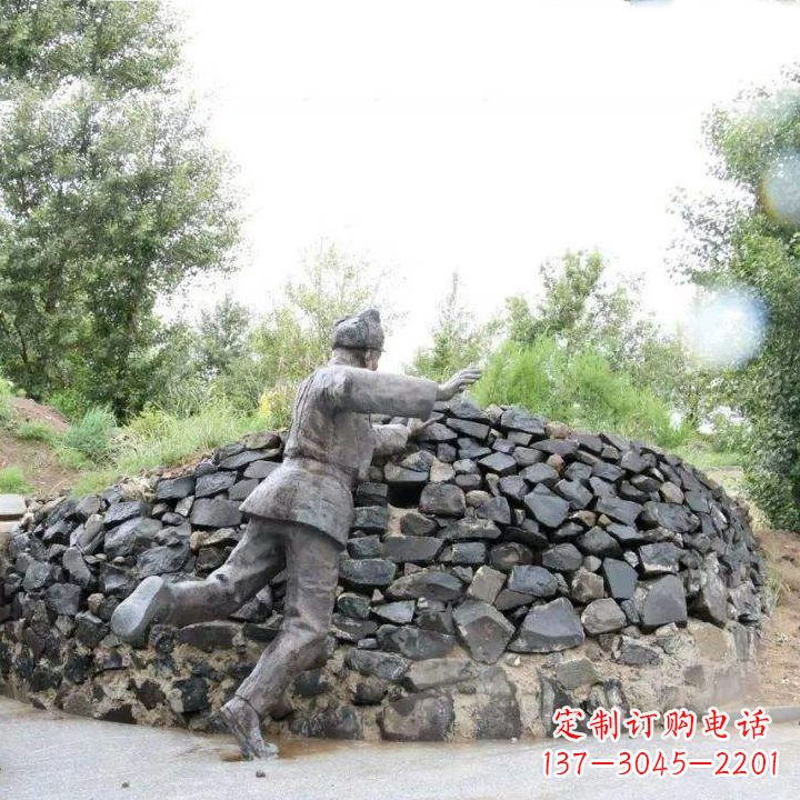 黄继光仿铜情景雕塑